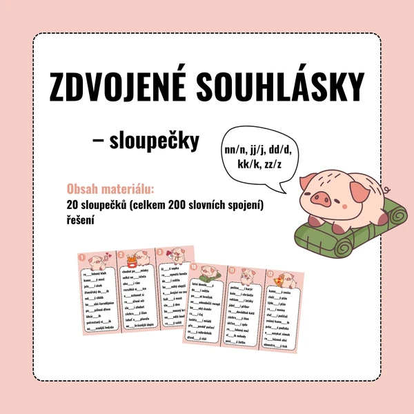 ZDVOJENÉ SOUHLÁSKY - sloupečky