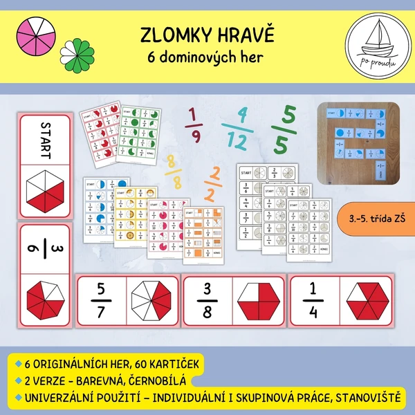 Zlomky - domino (6 her)