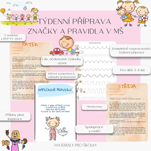 Týdenní příprava - Značky a pravidla v MŠ