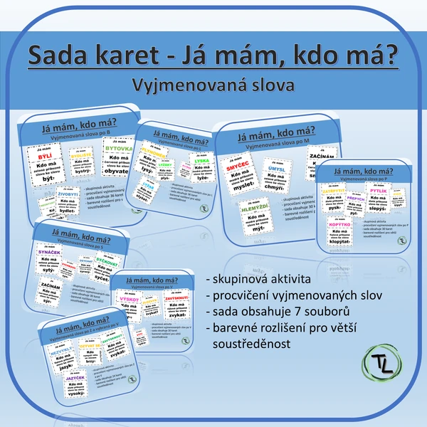Sada karet Já mám, kdo má? - Vyjmenovaná slova