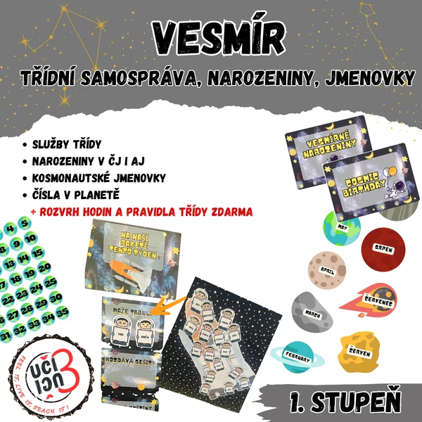 Vesmír- třídní služby, narozeniny, jmenovky