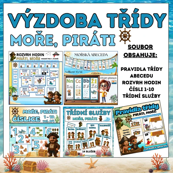 PIRÁTSKÁ TŘÍDA – kompletní sada pro výzdobu a organizaci