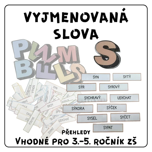 Vyjmenovaná slova - přehledy