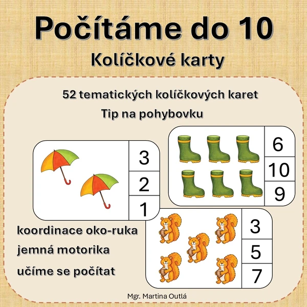 Počítáme do 10 - kolíčkové karty