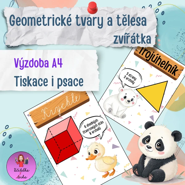 Geometrické tvary a tělesa - zvířátka