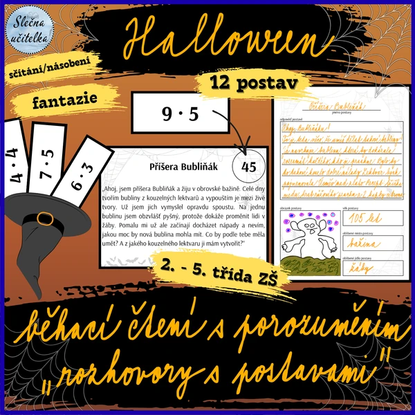 HALLOWEEN - BĚHACÍ ČTENÍ S POROZUMĚNÍM - „ROZHOVORY S POSTAVAMI“