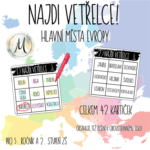 Najdi vetřelce - hlavní města Evropy