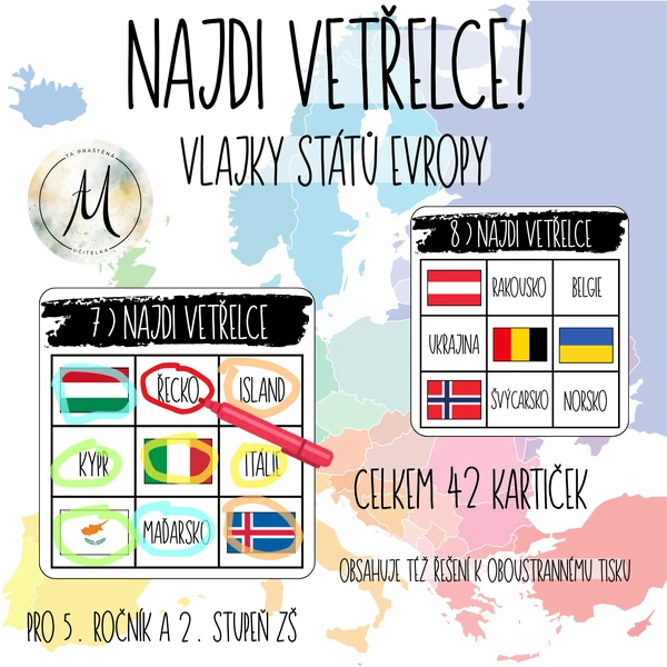 Najdi vetřelce - vlajky Evropy
