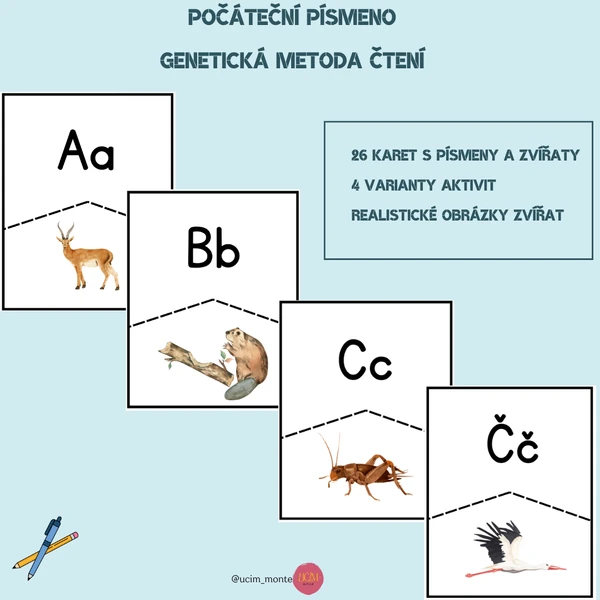 počáteční písmeno se zvířaty