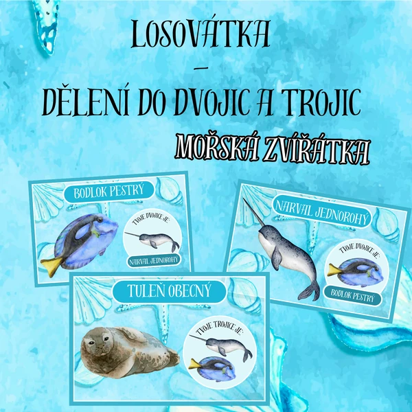 Losovátka - dělení do dvojic a trojic - téma moře