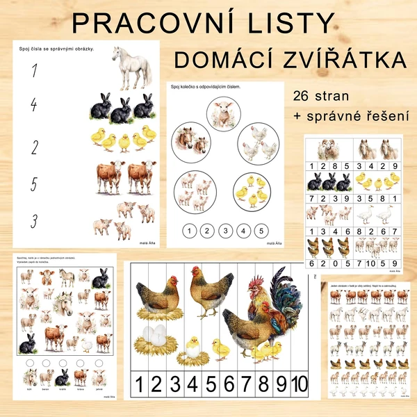 PRACOVNÍ LISTY - DOMÁCÍ ZVÍŘÁTKA