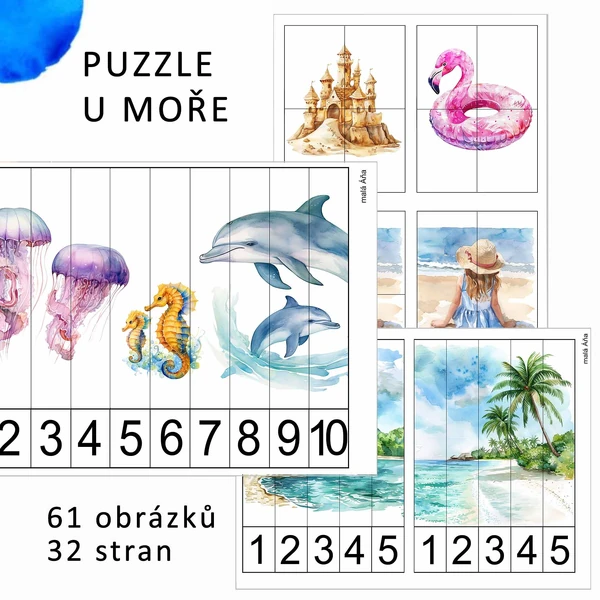 U MOŘE - počítání a puzzle pro nejmenší
