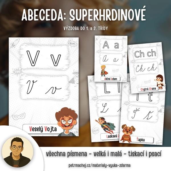ABECEDA na zeď: SUPERHRDINOVÉ (A4)