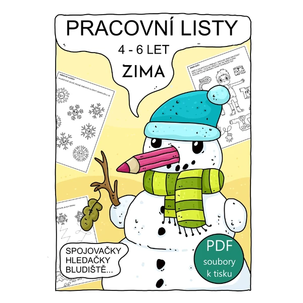 PRACOVNÍ LISTY -ZIMA 10 ks PDF BARVA