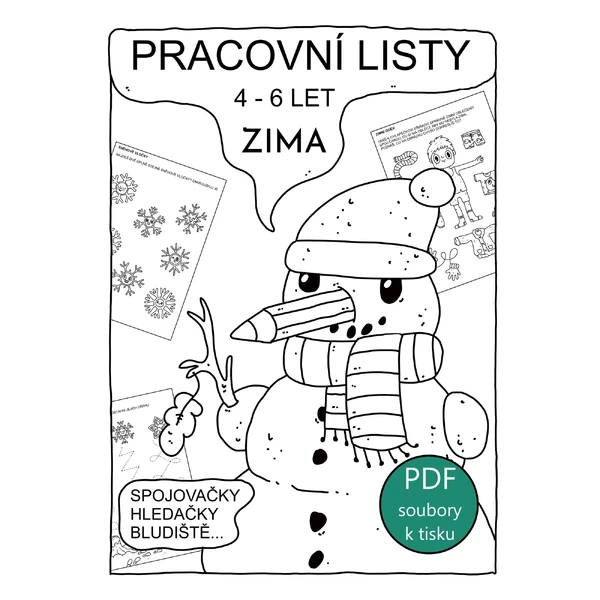 PRACOVNÍ LISTY - ZIMA 10 ks PDF ČB