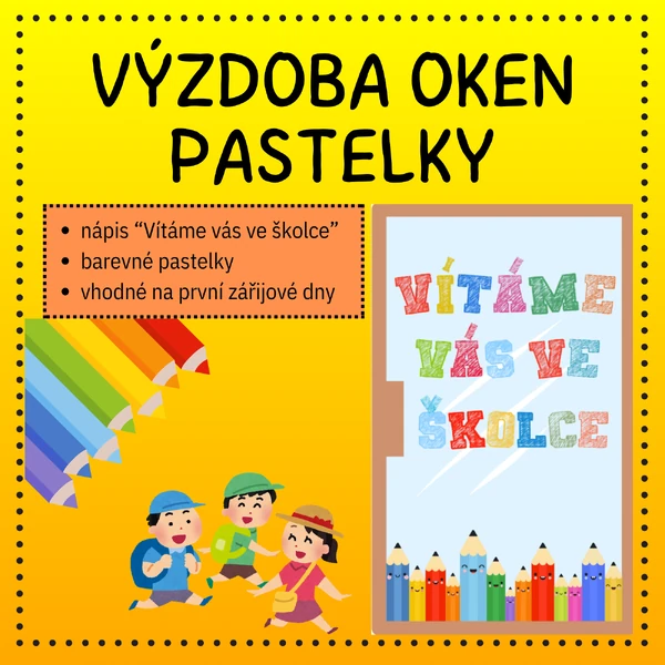 Výzdoba oken - pastelky