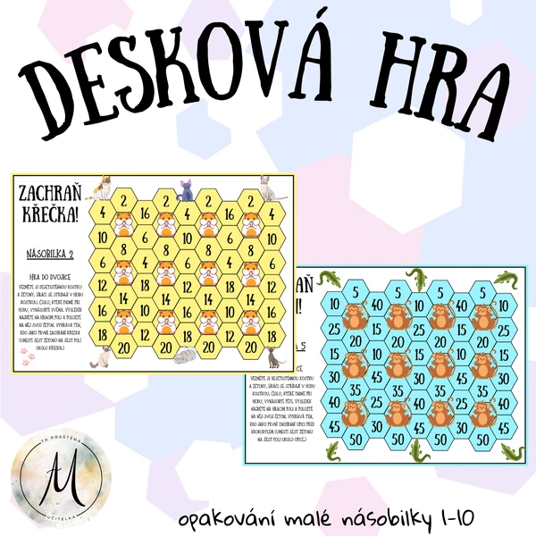 Desková hra - Zachraň křečka/opici - malá násobilka