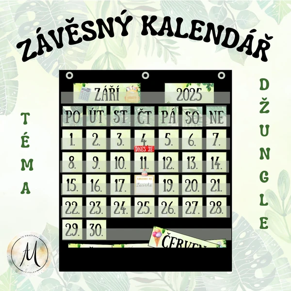 závěsný kalendář - téma džungle