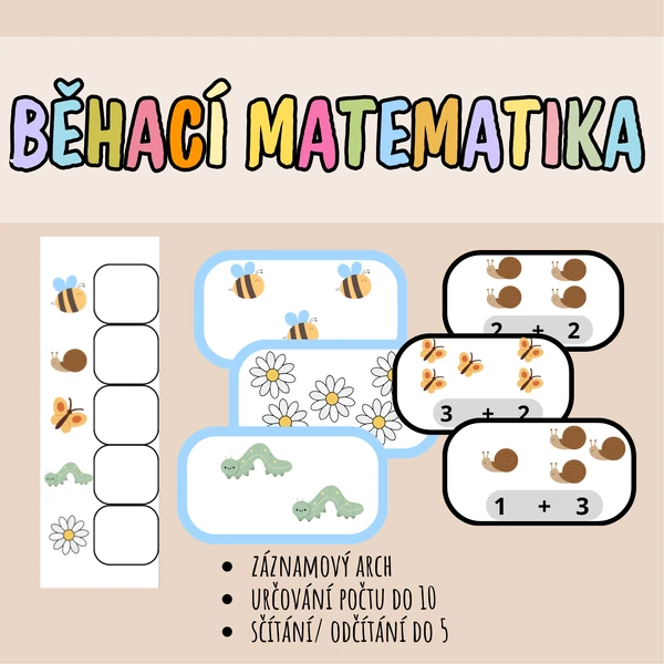BĚHACÍ MATEMATIKA (určování počtu, sčítání/ odčítání do 5)