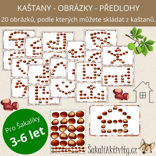  KAŠTANY OBRÁZKY - předlohové obrázky 