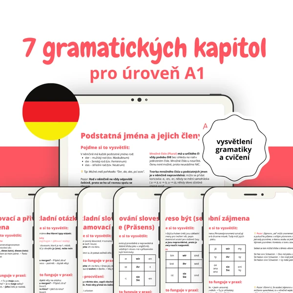 🔎 7 gramatických kapitol v němčině pro A1