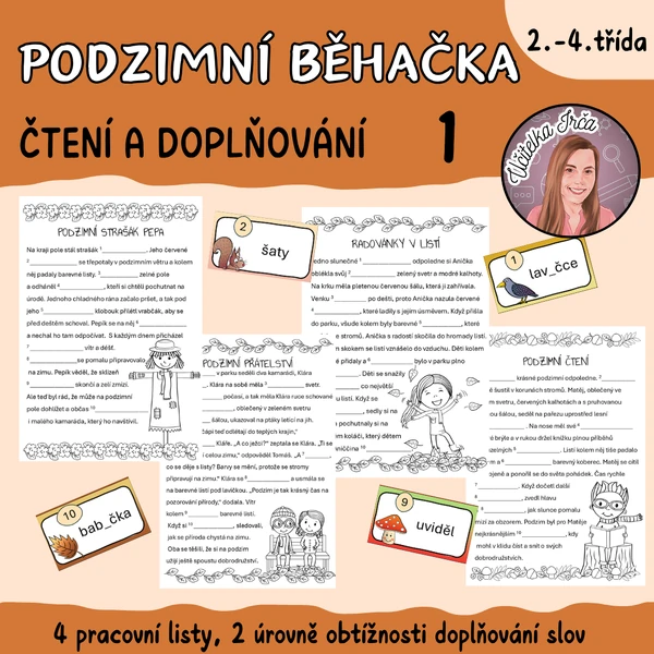 Podzimní běhačka - čtení a doplňování
