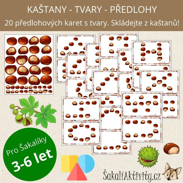  KAŠTANY TVARY - předlohové obrázky 
