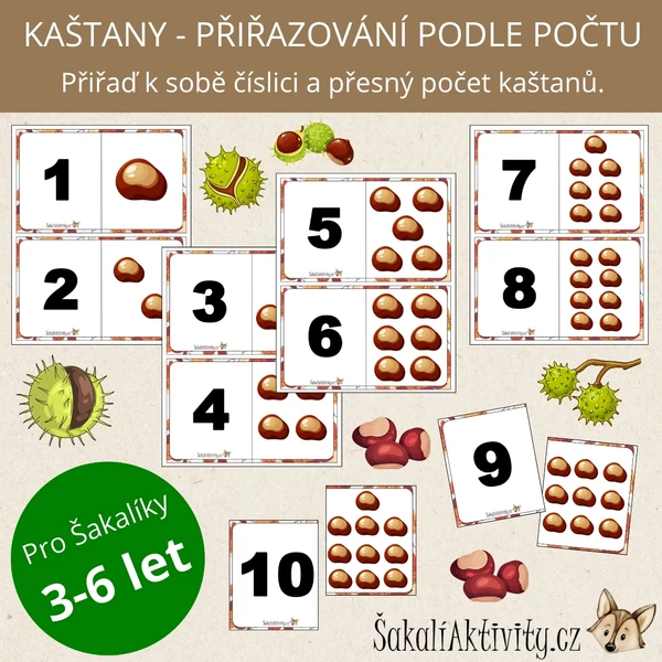  KAŠTANY - přiřazování podle počtu 