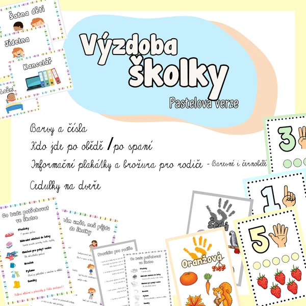 Výzdoba do MŠ - pastelová verze