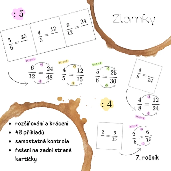 Zlomky - rozšiřování a krácení
