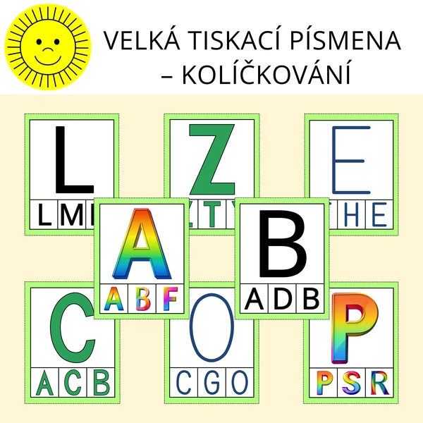 VELKÁ TISKACÍ PÍSMENA - KOLÍČKOVÁNÍ