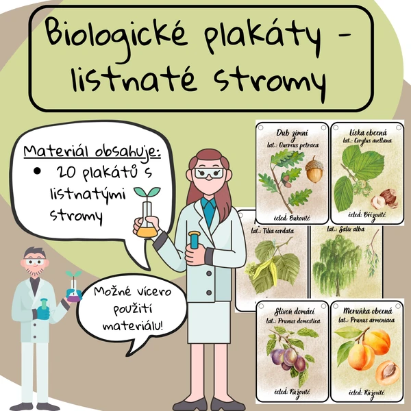 Biologické plakáty - Girlanda z listnatých stromů