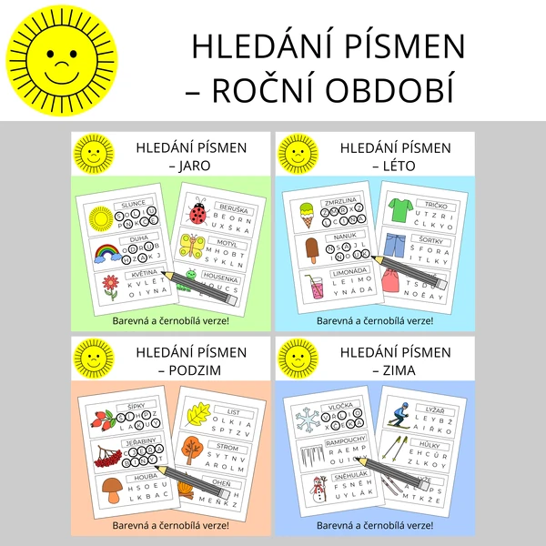 HLEDÁNÍ PÍSMEN - ROČNÍ OBDOBÍ