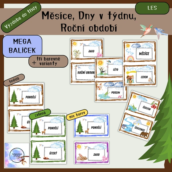 MEGA BALÍČEK / roční období / měsíce / dny v týdnu / plakáty na zeď