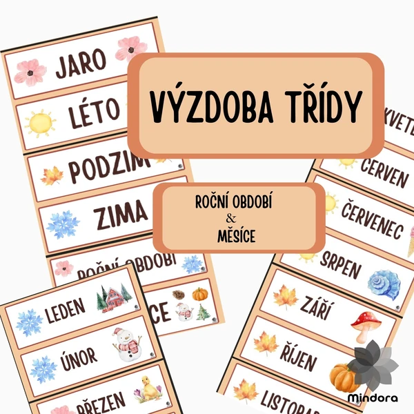 VÝZDOBA TŘÍDY - roční období a měsíce