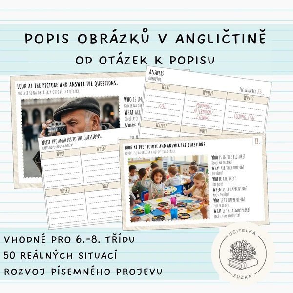 Popis obrázků v angličtině - od otázek k popisu