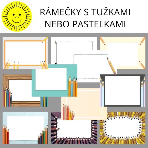 RÁMEČKY S TUŽKAMI NEBO PASTELKAMI