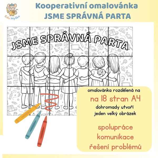 Kooperativní omalovánka JSME SPRÁVNÁ PARTA
