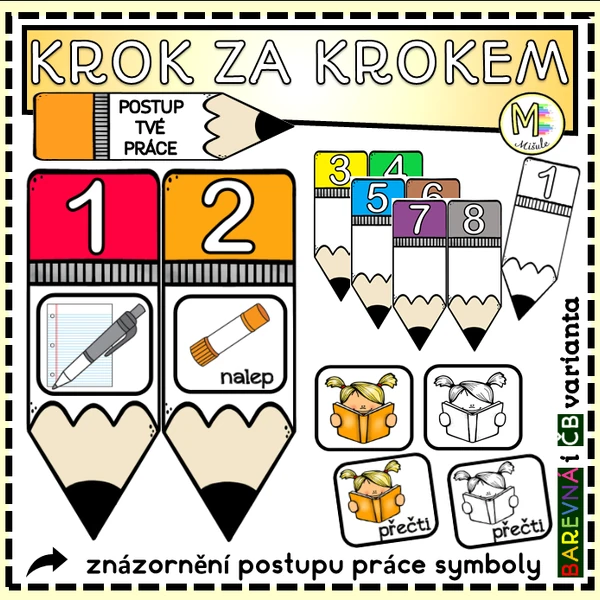 KROK ZA KROKEM - POSTUP PRÁCE V SYMBOLECH