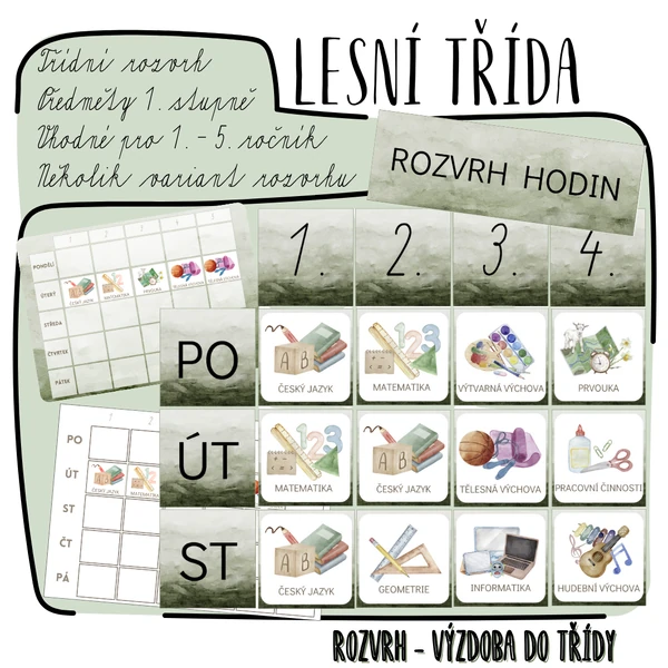 Třídní rozvrh - Lesní třída