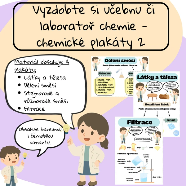 Chemické plakáty 2 - SMĚSI - vyzdobte si učebnu či laboratoř chemie