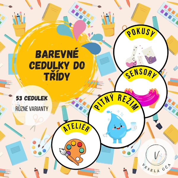 Barevné cedulky do třídy