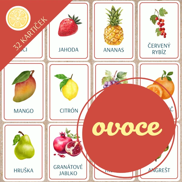 OVOCE - Obrázkové demonstrační karty