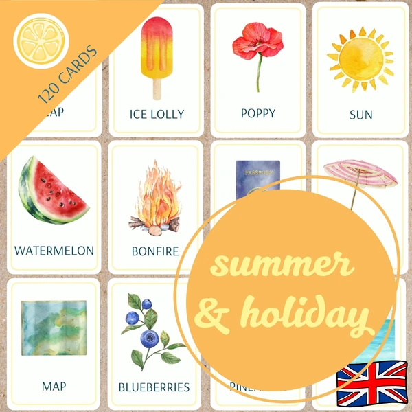 SUMMER AND HOLIDAY | English flashcards | anglické obrázkové karty