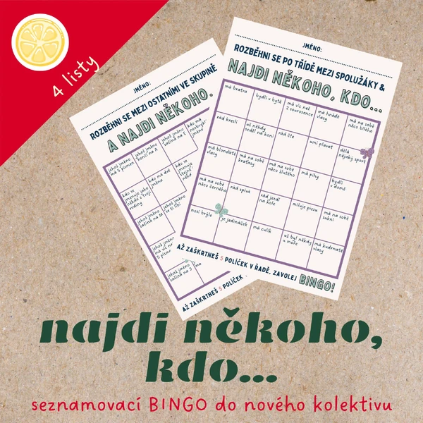 NAJDI NĚKOHO, KDO... seznamovací bingo