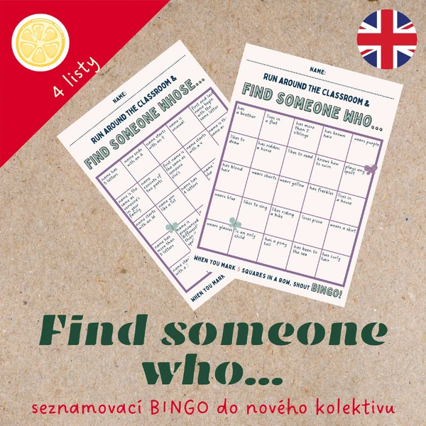 FIND SOMEONE WHO | English icebreaking bingo
