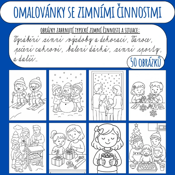 Omalovánky - Zimní činnosti a aktivity