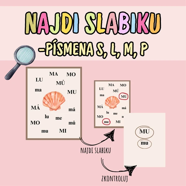 NAJDI SLABIKU (slabiky s písmeny S, L, M, P)