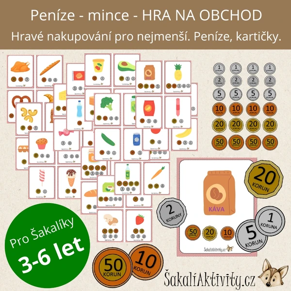  PENÍZE - MINCE - hra na obchod 