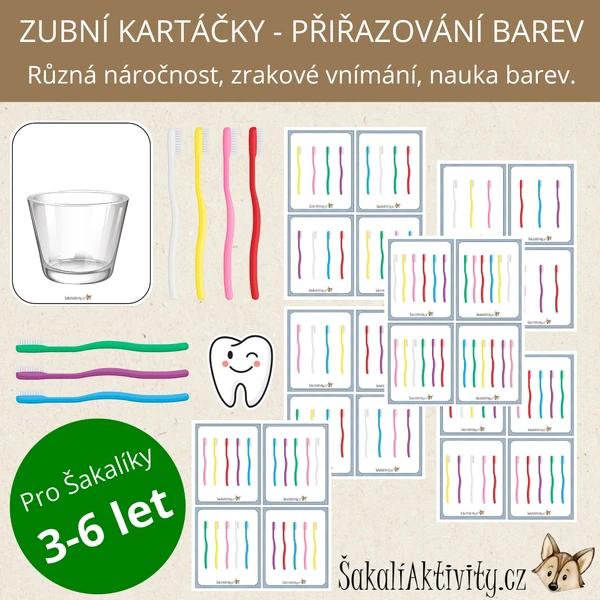 ZUBNÍ KARTÁČKY - přiřazování barev